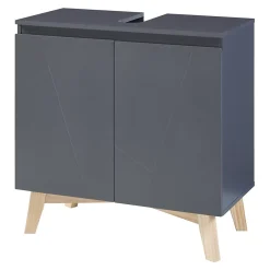 [En.Casa] Meuble sous lavabo Overath 60 x 60 x 30 cm gris en.casa