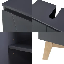 [En.Casa] Meuble sous lavabo Overath 60 x 60 x 30 cm gris en.casa