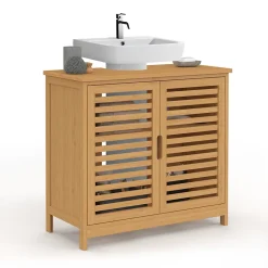 IDMarket Meuble sous lavabo salle de bain bambou BEA