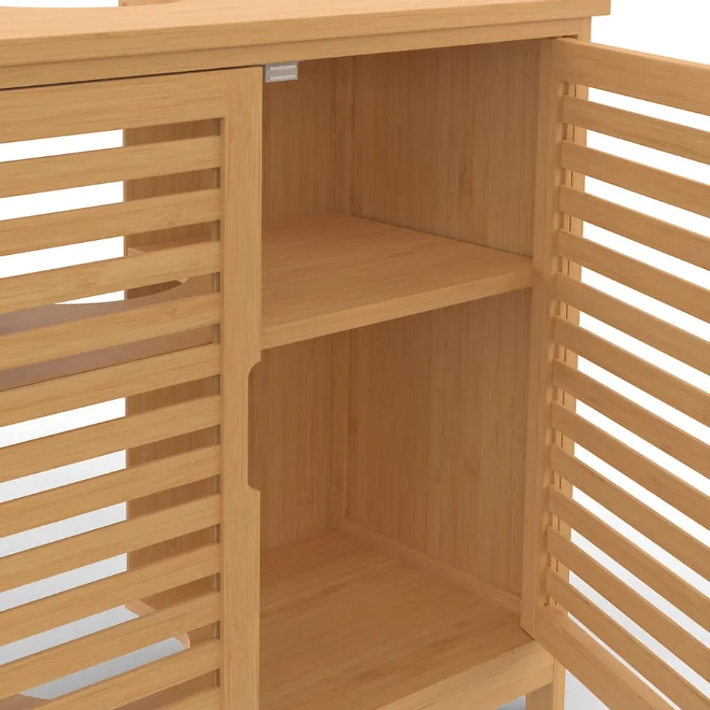 IDMarket Meuble sous lavabo salle de bain bambou BEA