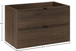 Meuble Sous Lavabo|Furnidea Meuble sous lavabo suspendu TERRA VILLA coloris noyer foncé 80 cm