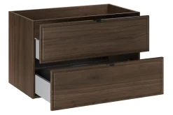 Meuble Sous Lavabo|Furnidea Meuble sous lavabo suspendu TERRA VILLA coloris noyer foncé 80 cm