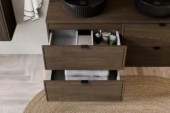Meuble Sous Lavabo|Furnidea Meuble sous lavabo suspendu TERRA VILLA coloris noyer foncé 80 cm