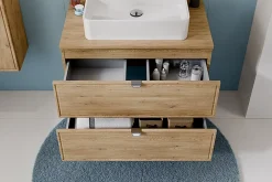 Meuble Sous Lavabo|Furnidea Meuble sous lavabo suspendu TERRA CREMONA chêne cremona 60 cm