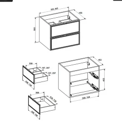 Otitec Meuble sous vasque - 80 cm - MÖRK