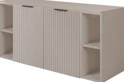 Furnidea Meuble sous vasque à 2 portes FLOW CACHEMIRE 120 cm avec 2 x l'étagères - extensions et plan