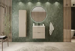 Furnidea Meuble sous vasque à 2 portes FLOW CACHEMIRE 120 cm avec 2 x l'étagères - extensions et plan