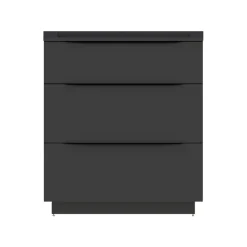 Meuble Buanderie|Meuble Sous-Vasque| Meuble sous vasque à poser noir mat l.80 x H.88 x P.50 cm, Pamili