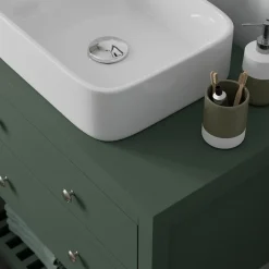 GoodHome Meuble sous vasque à poser l.80 cm vert + plan de toilette, Perma