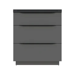 Meuble Buanderie|Meuble Sous-Vasque| Meuble sous vasque à poser gris anthracite brillant l.80 x H.88 x P.50 cm, Pamili