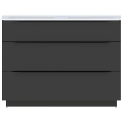 Meuble Buanderie| Meuble sous vasque à poser noir mat l.120 x H.88 x P.50 cm, Pamili