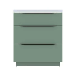 Meuble Buanderie|Meuble Sous-Vasque| Meuble sous vasque à poser vert sauge mat l.80 x H.88 x P.50 cm, Pamili
