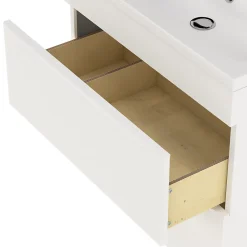 GoodHome Meuble sous vasque à poser blanc mat l.80 x H.82 x P.45 cm, Imandra
