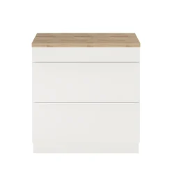 GoodHome Meuble sous vasque à poser blanc mat l.80 x H.82 x P.45 cm, Imandra