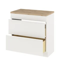 GoodHome Meuble sous vasque à poser blanc mat l.80 x H.82 x P.45 cm, Imandra