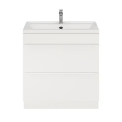 GoodHome Meuble sous vasque à poser blanc mat l.80 x H.82 x P.45 cm, Imandra