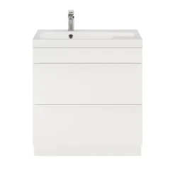 GoodHome Meuble sous vasque à poser blanc mat l.80 x H.82 x P.45 cm, Imandra
