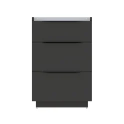 Meuble sous vasque à poser noir mat l.60 x H.88 x P.50 cm, Pamili