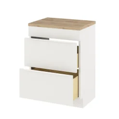 GoodHome Meuble sous vasque à poser blanc mat l.60 x H.82 x P.45 cm, Imandra