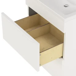 GoodHome Meuble sous vasque à poser blanc mat l.60 x H.82 x P.45 cm, Imandra