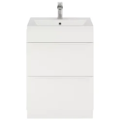 GoodHome Meuble sous vasque à poser blanc mat l.60 x H.82 x P.45 cm, Imandra