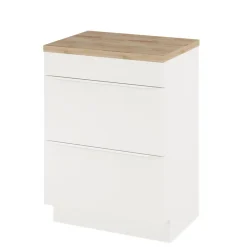 GoodHome Meuble sous vasque à poser blanc mat l.60 x H.82 x P.45 cm, Imandra