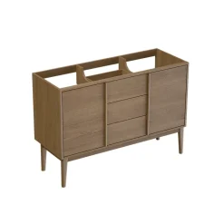 Meuble De Salle De Bains Faible Profondeur|GoodHome Meuble sous vasque à poser placage chêne H.82 x P.45 x l.120 cm Kabayan