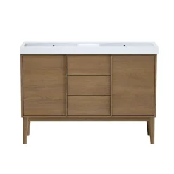 Meuble De Salle De Bains Faible Profondeur|GoodHome Meuble sous vasque à poser placage chêne H.82 x P.45 x l.120 cm Kabayan