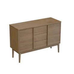 Meuble De Salle De Bains Faible Profondeur|GoodHome Meuble sous vasque à poser placage chêne H.82 x P.45 x l.120 cm Kabayan