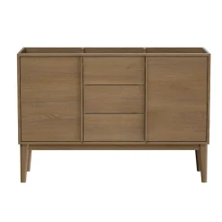 Meuble De Salle De Bains Faible Profondeur|GoodHome Meuble sous vasque à poser placage chêne H.82 x P.45 x l.120 cm Kabayan