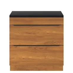 GoodHome Meuble sous vasque à poser effet noyer l.80 x H.82 x P.45 cm, Imandra