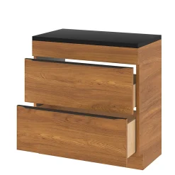 GoodHome Meuble sous vasque à poser effet noyer l.80 x H.82 x P.45 cm, Imandra