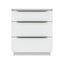 Meuble sous vasque à poser blanc brillant l.80 x H.88 x P.50 cm, Pamili