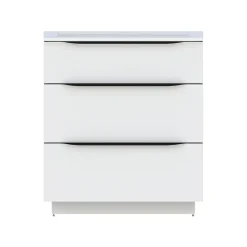 Meuble sous vasque à poser blanc brillant l.80 x H.88 x P.50 cm, Pamili