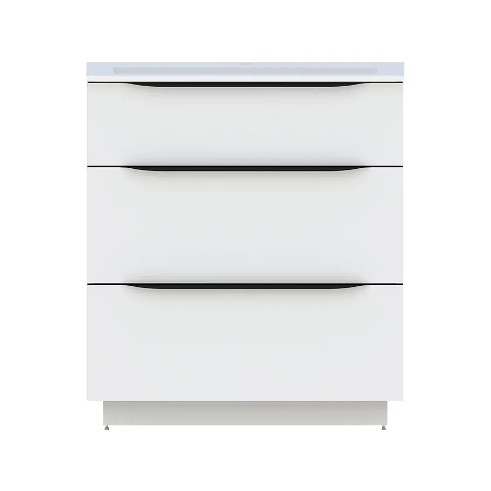 Meuble sous vasque à poser blanc brillant l.80 x H.88 x P.50 cm, Pamili