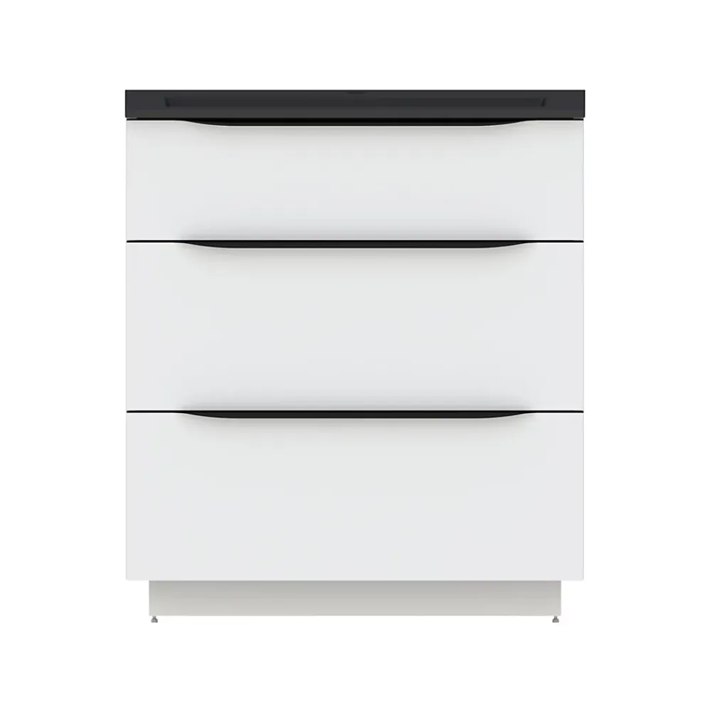 Meuble sous vasque à poser blanc brillant l.80 x H.88 x P.50 cm, Pamili