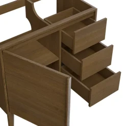 GoodHome Meuble sous vasque à poser placage chêne H.82 x P.45 x l.80 cm Kabayan