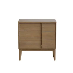 GoodHome Meuble sous vasque à poser placage chêne H.82 x P.45 x l.80 cm Kabayan