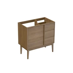 GoodHome Meuble sous vasque à poser placage chêne H.82 x P.45 x l.80 cm Kabayan