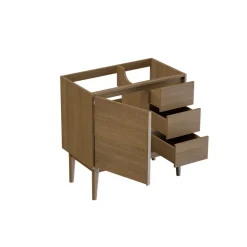 GoodHome Meuble sous vasque à poser placage chêne H.82 x P.45 x l.80 cm Kabayan