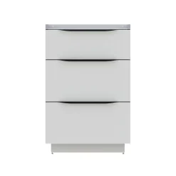 Meuble Buanderie| Meuble sous vasque à poser blanc mat l.60 x H.88 x P.50 cm, Pamili