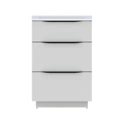 Meuble Buanderie| Meuble sous vasque à poser blanc mat l.60 x H.88 x P.50 cm, Pamili