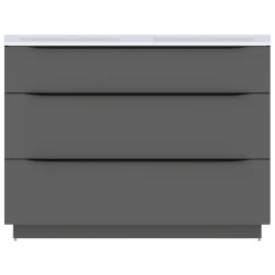 Meuble sous vasque à poser gris anthracite brillant l.120 x H.88 x P.50 cm, Pamili