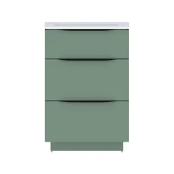 Meuble sous vasque à poser vert sauge mat l.60 x H.88 x P.50 cm, Pamili