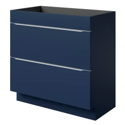 GoodHome Meuble sous vasque à poser bleu nuit mat l.80 x H.82 x P.45 cm, Imandra