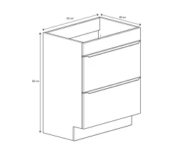 GoodHome Meuble sous vasque à poser bleu nuit mat l.80 x H.82 x P.45 cm, Imandra