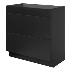 Meuble Buanderie|Meuble De Salle De Bains Faible Profondeur|GoodHome Meuble sous vasque à poser noir mat l.80 x H.82 x P.45 cm, Imandra