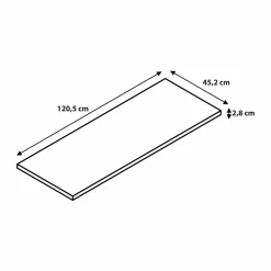GoodHome Meuble sous vasque à poser 4 tiroirs 1 niche placage chêne l.120 cm + plan de toilette placage chêne, Perma