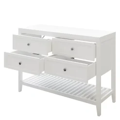 GoodHome Meuble sous vasque à poser 4 tiroirs blanc mat l.120 x H.80 x P.45 cm, Perma