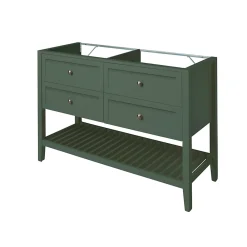 GoodHome Meuble sous vasque à poser 4 tiroirs 1 niche vert mat l.120 x H.80,6 x P.45 cm, Perma
